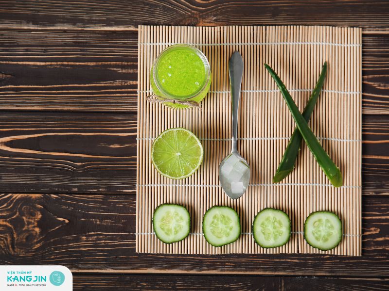 Mặt nạ thải độc da mặt dưa leo và nha đam 