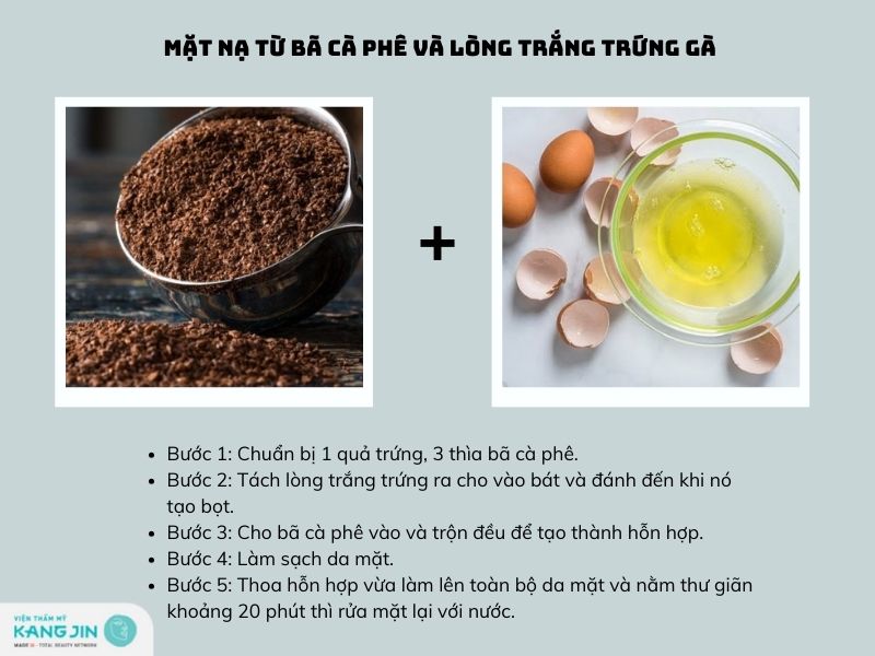 cách làm mặt nạ lòng trắng trứng gà và bac cà phê