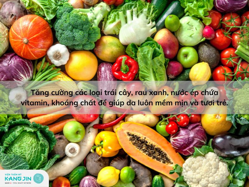 bổ sung các loại rau củ và trái cây vào thực đơn hàng ngày 