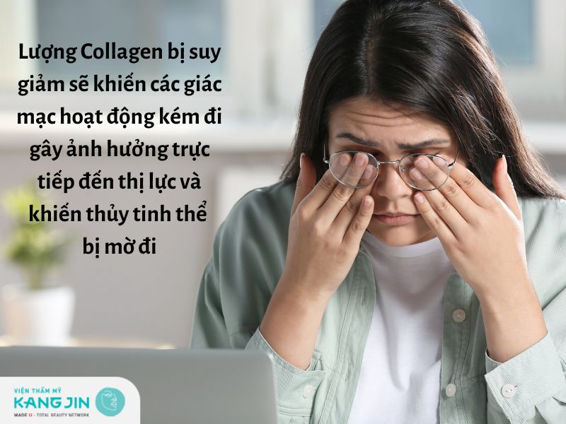 Thị lực bị suy giảm chính là dấu hiệu thiếu collagen