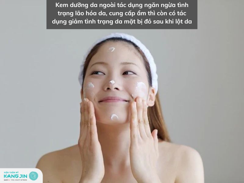 thoa kem dưỡng sau khi lột da mặt bị đỏ