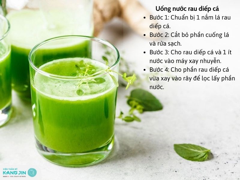 phục hồi da bằng việc uống nước rau diếp cá