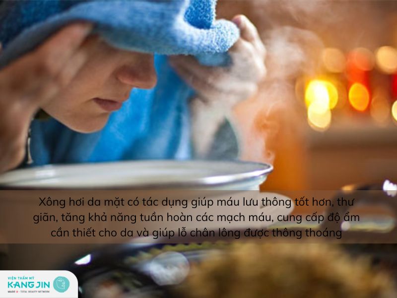 xông hơi da mặt để máu dễ lưu thông hơn 