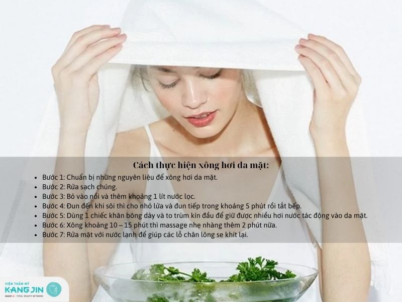 phục hồi da bằng việc xông hơi da mặt