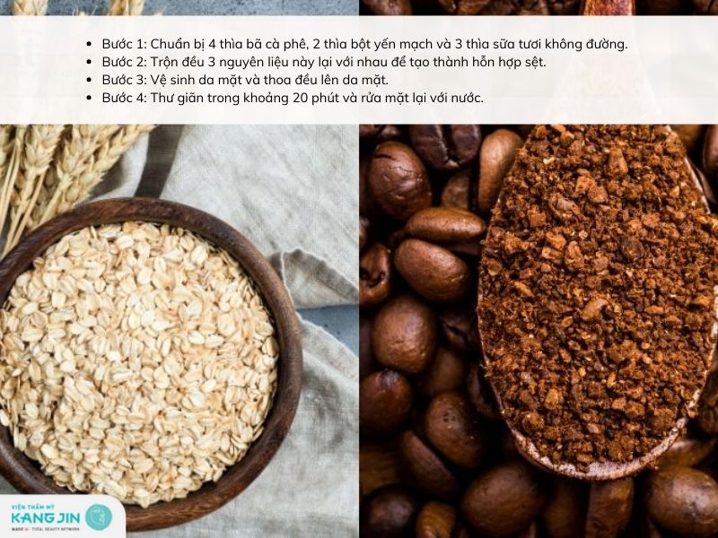 cách làm mặt nạ bã cà phê và bột yến mạch