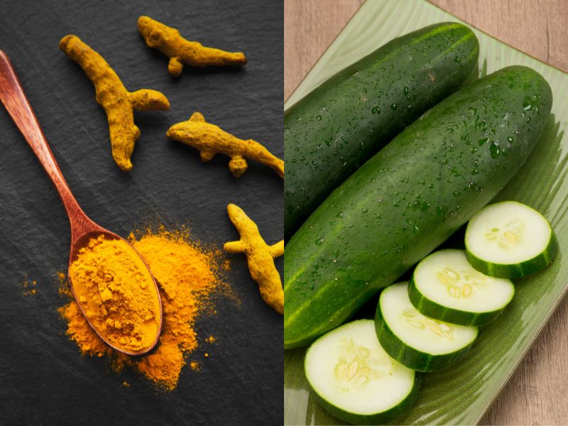 tinh bột nghệ, dưa chuột