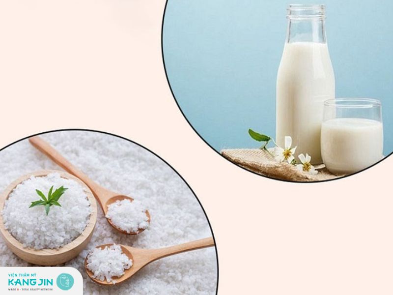Kết hợp muối và sữa tươi tẩy tế bào chết cho da hỗn hợp thiên khô hiệu quả 