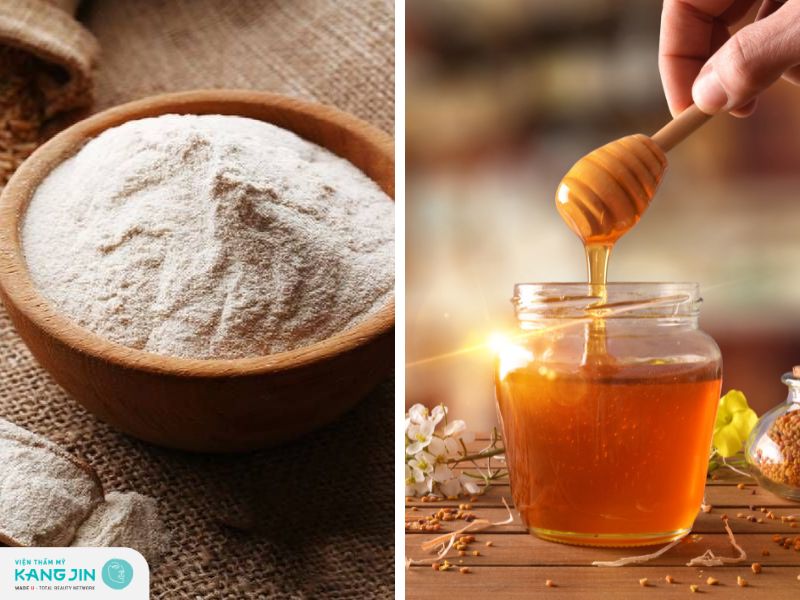 mặt nạ bột cám gạo và mật ong