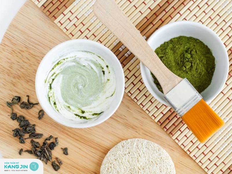 Dưỡng da bằng sữa chua và bột trà xanh