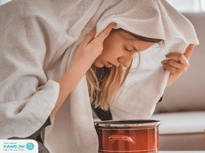 Quy trình thực hiện xông mặt bằng nước nóng tại nhà