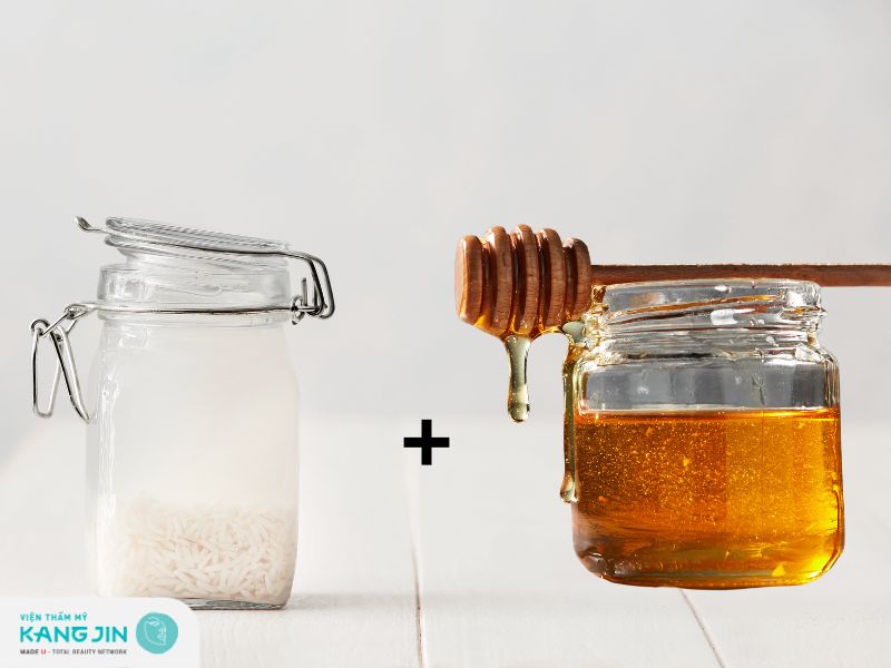 mặt nạ mật ong và nước vo gạo