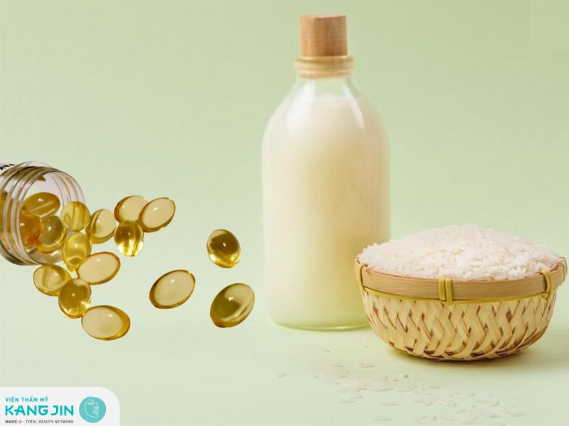 mặt nạ nước vo gạo và vitamin E