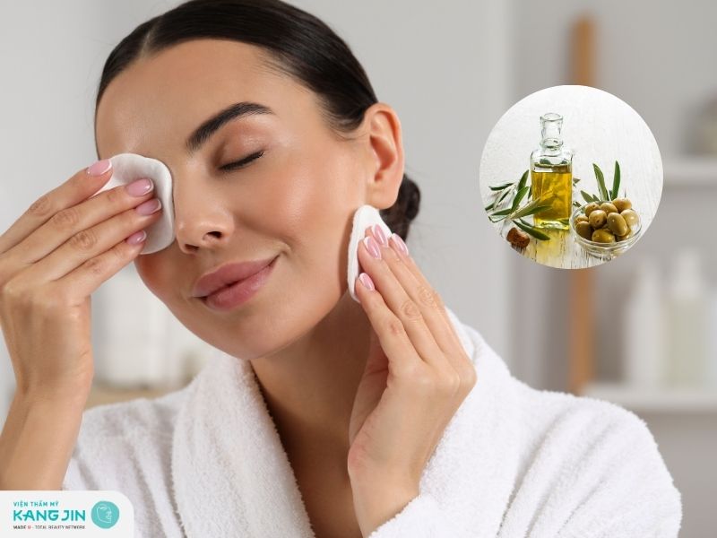Tẩy trang da mặt với dầu oliu