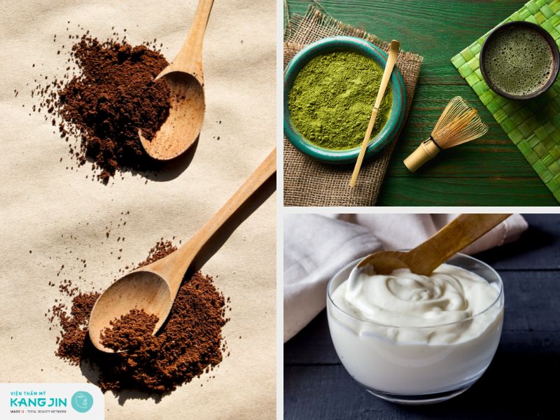 Dù ủ trắng cà phê cùng bột trà xanh với sữa chua an toàn cho da mặt