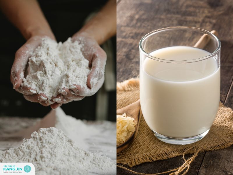 bột mì và nước vo gạo