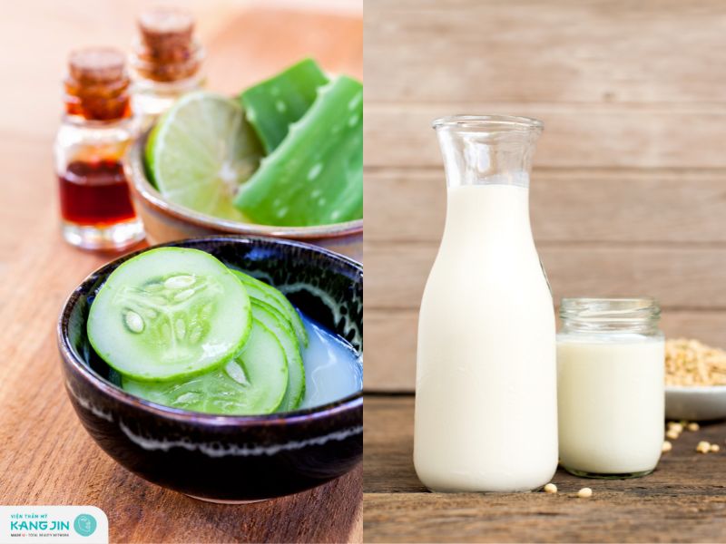 mặt nạ dưa chuột với sữa tươi