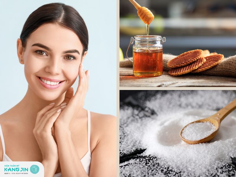 Hướng dẫn cách dưỡng trắng da mặt bằng muối và mật ong tại nhà 