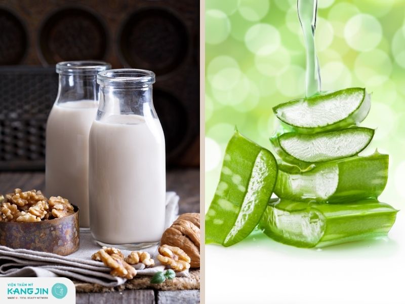 Sữa tươi kết hợp cùng với nha đam dưỡng ẩm sâu cho da 