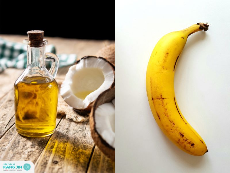 dầu dừa và chuối