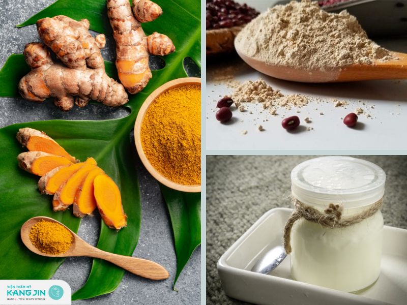 Kết hợp đậu đỏ với nghệ và sữa chua điều trị mụn
