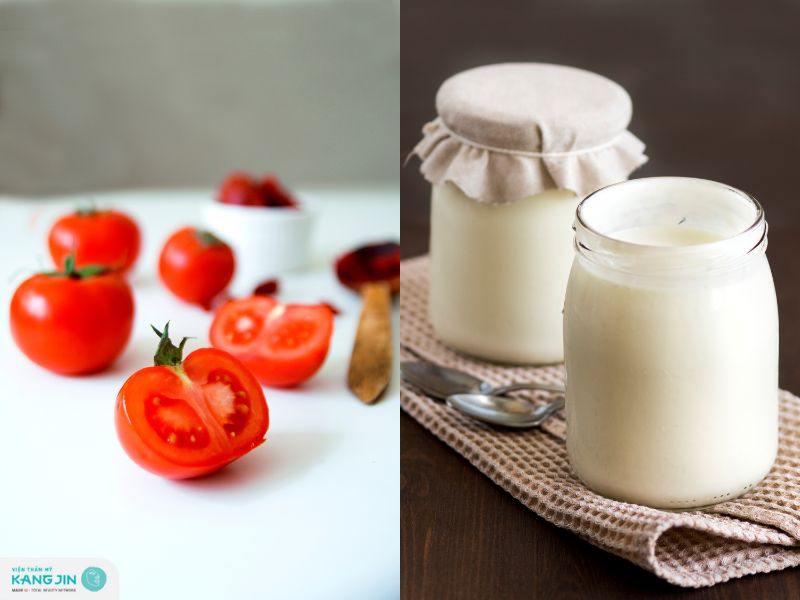 cà chua và sữa chua không đường