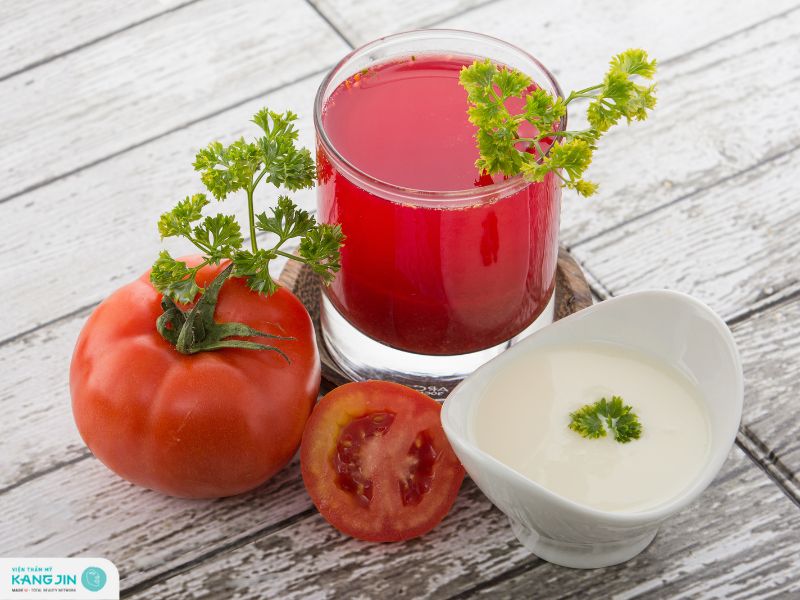 mặt nạ cà chua và sữa chua không đường