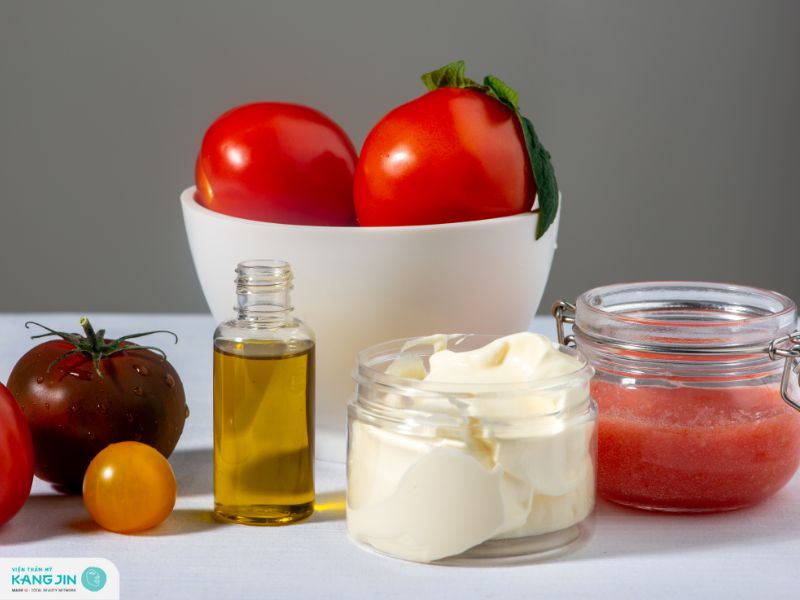 mặt nạ cà chua và sữa chua không đường