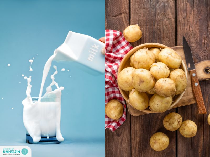 trị thâm mắt bằng sữa tươi không đường