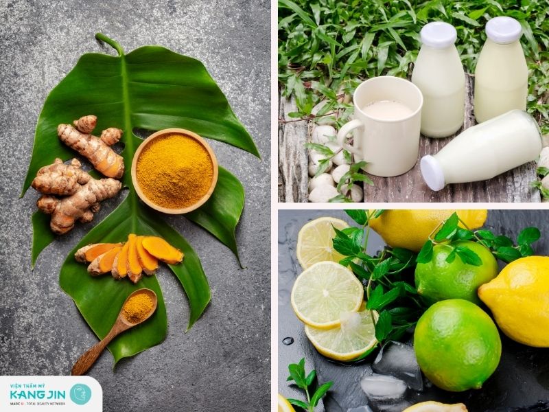 Mặt nạ bột nghệ, sữa tươi và chanh giúp hạn chế nguy cơ bị mụn