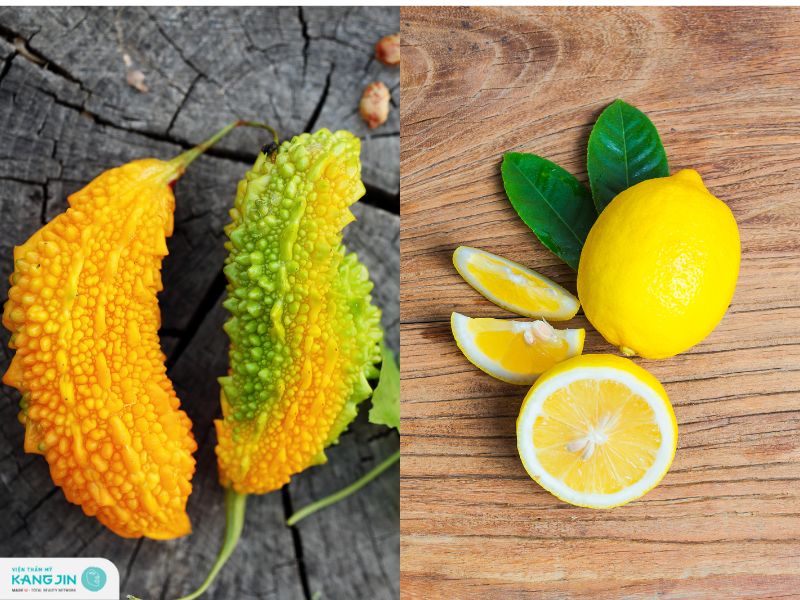 mướp đắng và chanh