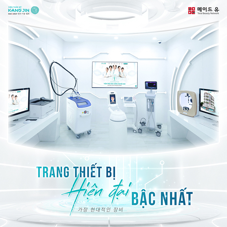 Viện thẩm mỹ KangJin được trang bị các thiết bị tiên tiến, công nghệ cao