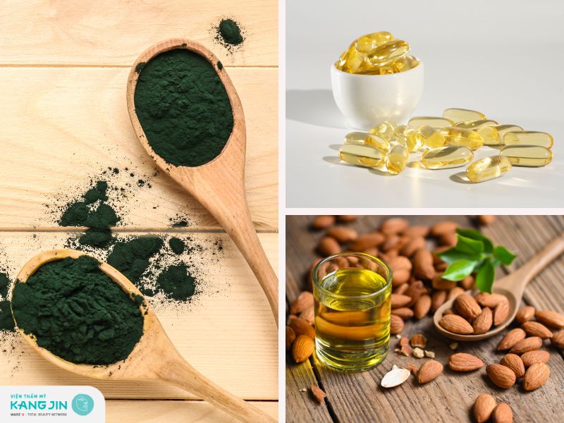 Kết hợp tảo xoăn, vitamin E và dầu hạnh nhân là những nguyên liệu lành tính mang lại nhiều công dụng cho da