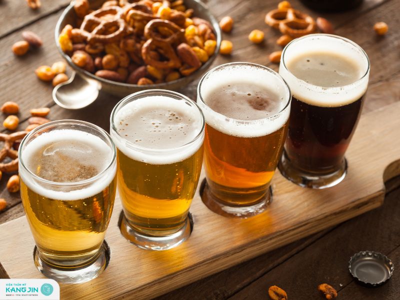 làm trắng da mặt bằng bia