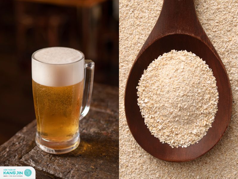 làm trắng da mặt bằng bia