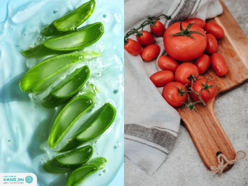 mặt nạ nha đam kết hợp cà chua