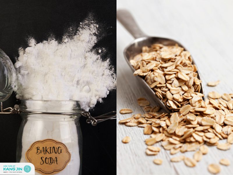 baking soda và yến mạch