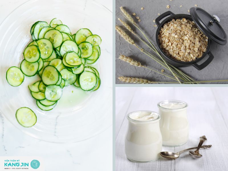 Mặt nạ yến mạch sữa chua và dưa chuột lành tính giúp ngừa mụn