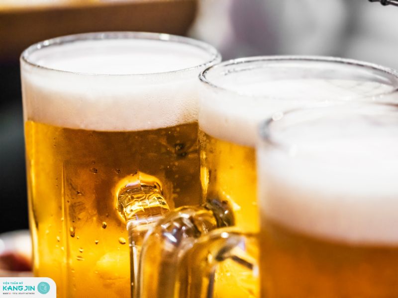 rửa mặt bằng bia