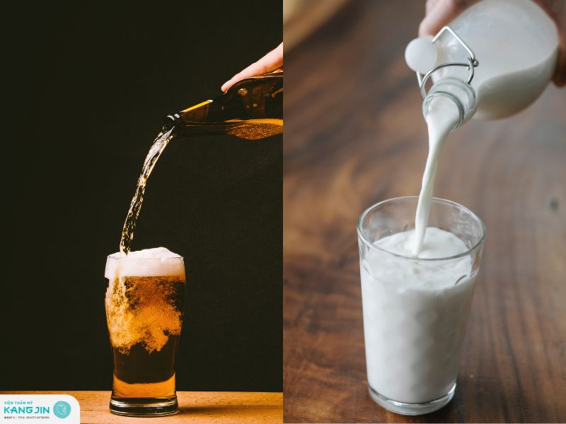 rửa mặt bằng bia