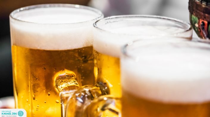 rửa mặt bằng bia