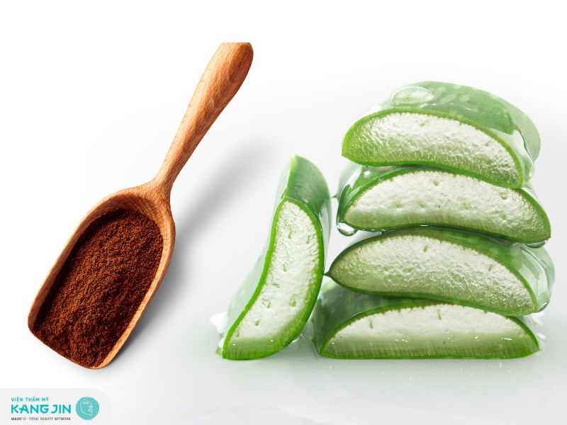 Kết hợp bã cafe và nha đam làm nguyên liệu tẩy tế bào chết body an toàn 