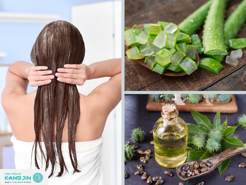 Kết hợp làm mặt nạ tóc tại nhà từ nha đam và dầu thầu dầu 