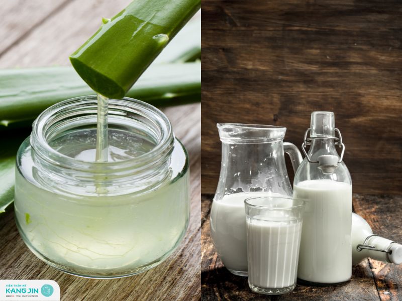 nha đam và sữa chua