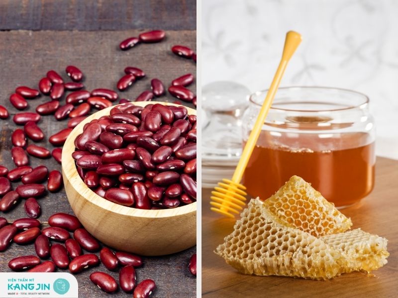 Sử dụng bột đậu đỏ kết hợp mật ong để làm trắng da