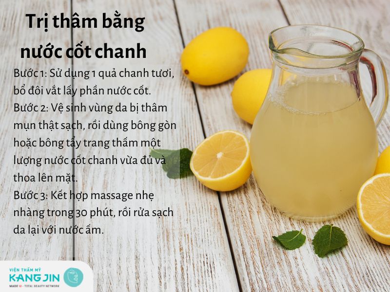 Nước cốt chanh là nguyên liệu tự nhiên trị thâm mụn khá tốt tại nhà