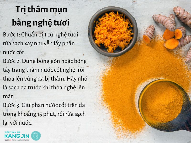 Sử dụng nghệ tươi trị mụn thâm hiệu quả tại nhà