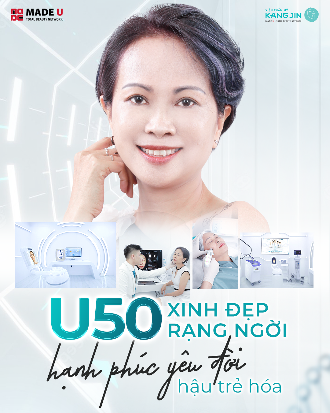U50 vẫn xinh đẹp rạng ngời sau khi trẻ hóa da