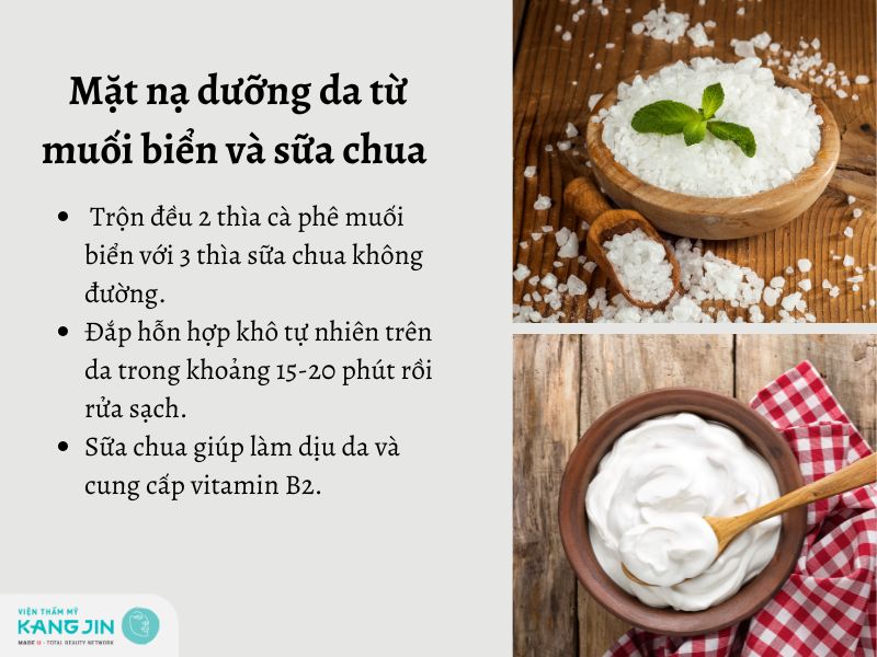 Mặt nạ dưỡng da từ muối biển và sữa chua