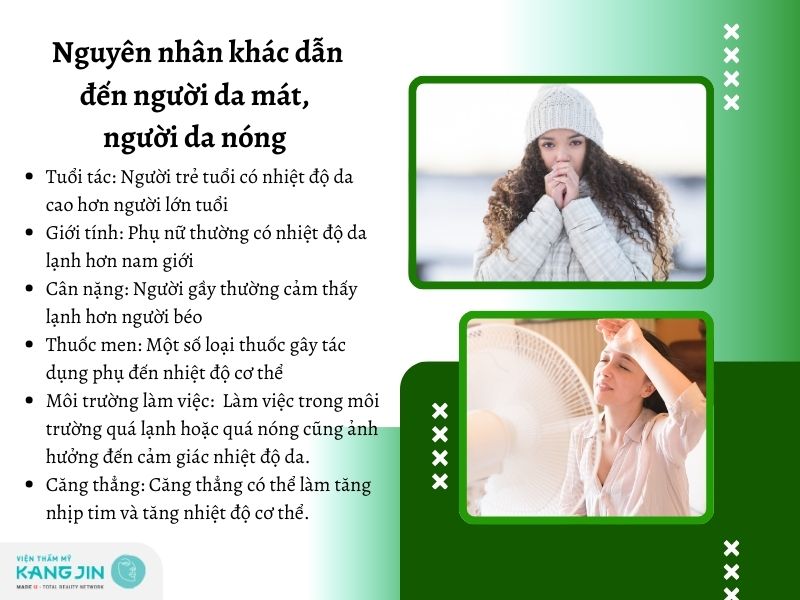 Nguyên nhân khiến người da mát người da nóng