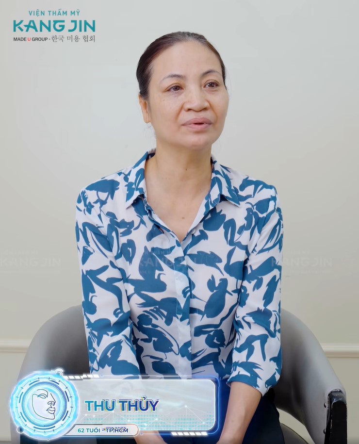 Làn da lão hóa của cô Thu Thủy trước khi thực hiện trẻ hóa tại VTM KangJin